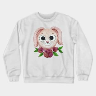 watercolor cute pink rabbit Crewneck Sweatshirt